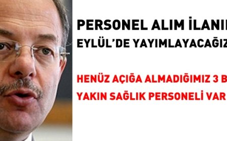 Yıl sonuna kadar 15 bin Sağlık personeli alınacak