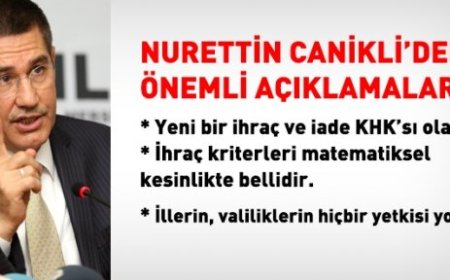 Canikli: Yeni bir ihraç ve iade kararnamesi çıkacak