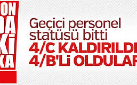 Devlet Personel Başkanlığı 4/C'den 4/B'ye Geçiş Açıklaması...