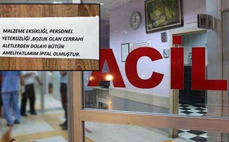 Poliklinik kapısına "malzeme eksikliği, bozuk cerrahi aletlerden dolayı ameliyatlarım iptal" notu asan doktora idari soruşturma