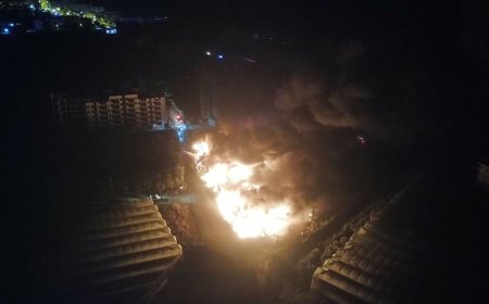 Mersin'de narenciye paketleme tesisindeki yangın söndürüldü