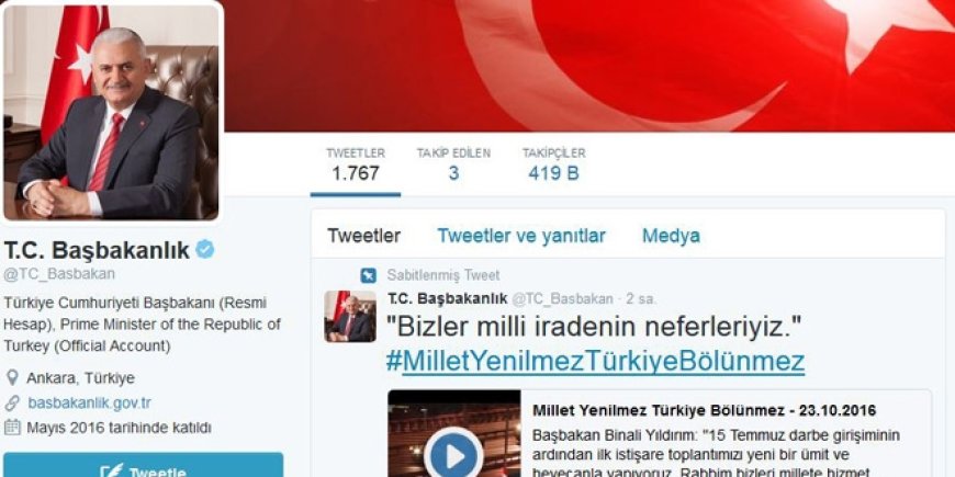 Başbakanlıktan &#039;15 Temmuz&#039; tweeti