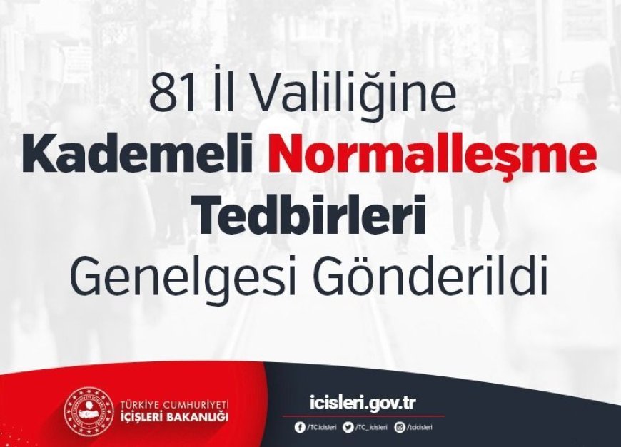 Kademeli normalleşme sürecinin üçüncü etabı kapsamında 1 Temmuz 2021'den itibaren geçerli genelge yayınlandı!